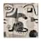 Designart - Collage of Eyes & Doodles In Contemporary Style II - Modern Print on Natural Pine Wood